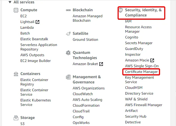 Creating SSL certificate in AWS ACM