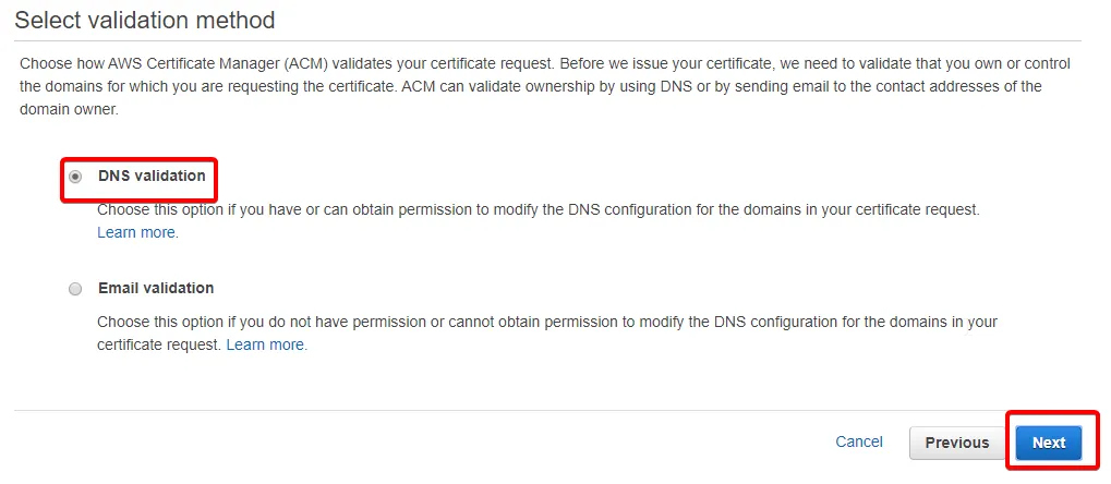 Choosing validation method