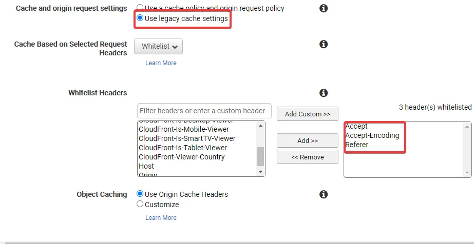 Adding whitelist headers