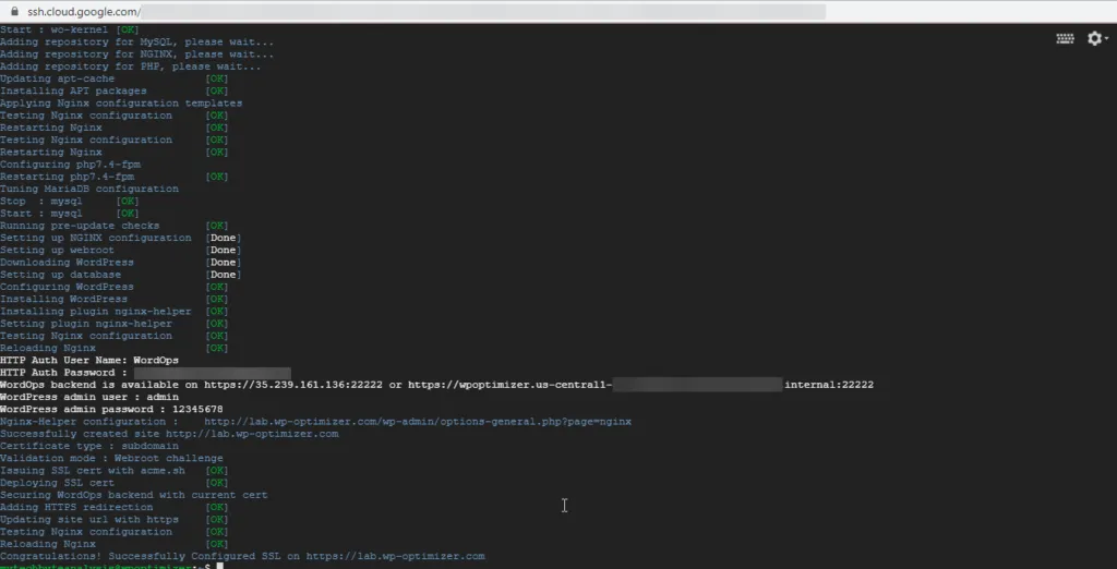 Installation Successful