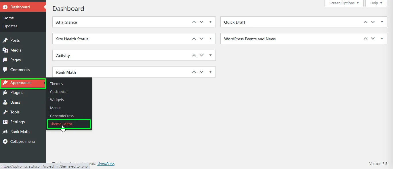 Theme Editor Appearance